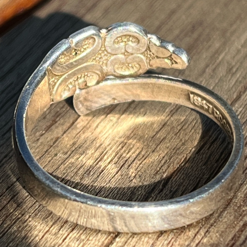 Silver Adjustable Ring With Intricate Design - image 4